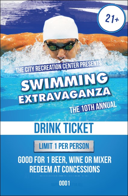 Swimming Drink Ticket Product Front