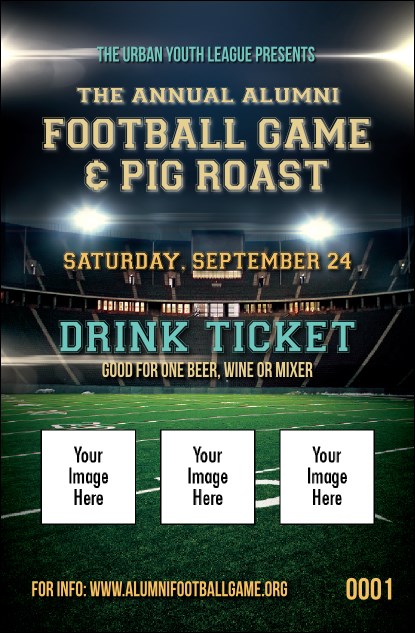 Football Lights Drink Ticket Product Front