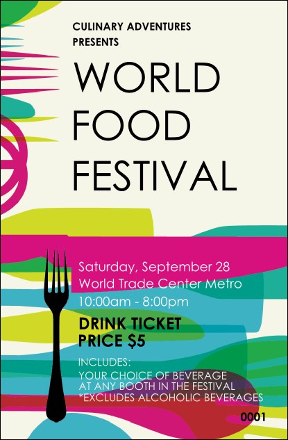 World Food Festival Drink Ticket Product Front
