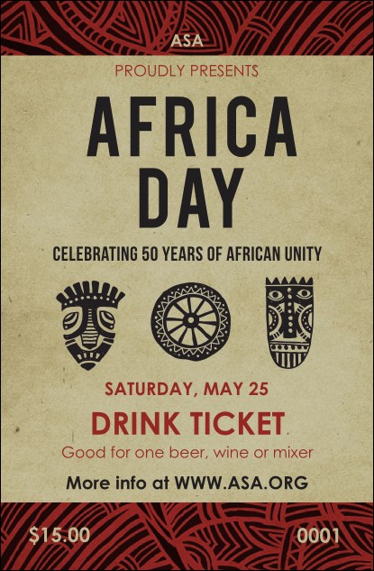 African Theme Drink Ticket