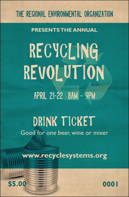 Recycling Symbol Drink Ticket