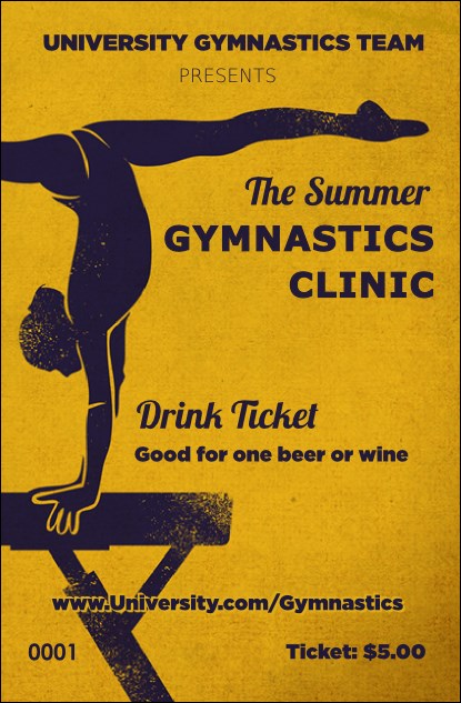 Gymnastics Drink Ticket Product Front