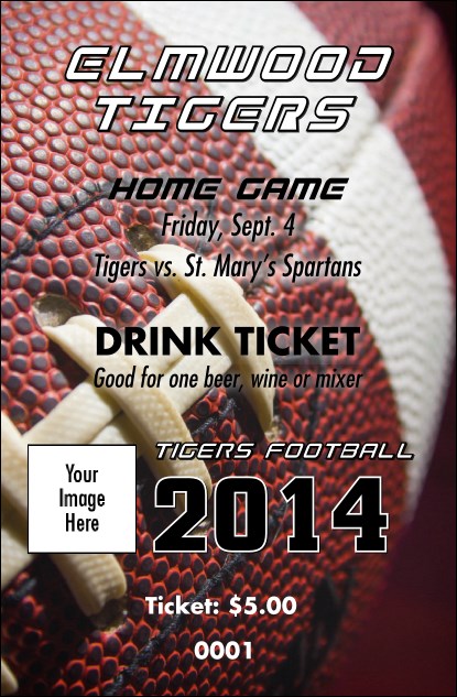 Football Schedule Drink Ticket Product Front