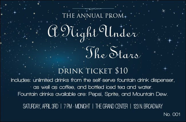 Star Theme Drink Ticket