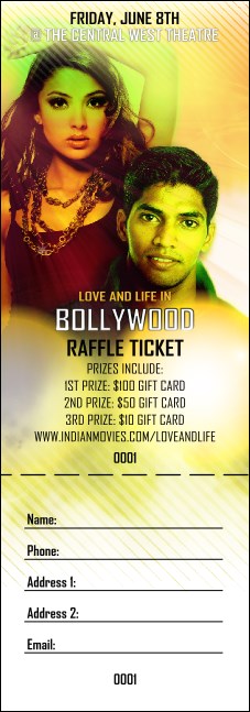 Bollywood Raffle Ticket