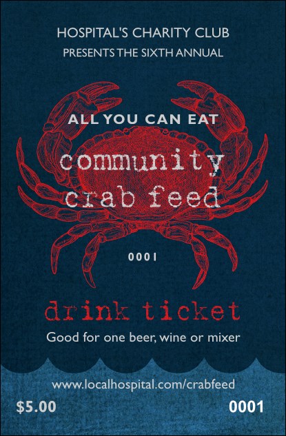 Crab Dinner Drink Ticket Product Front