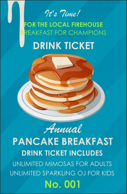 Pancake Breakfast Drink Ticket Product Front
