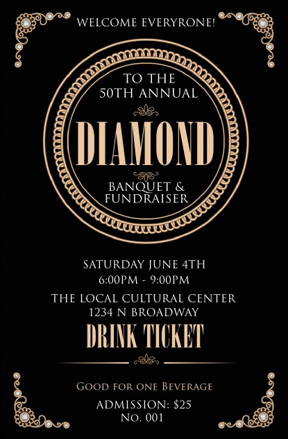 Diamonds Black Drink Ticket