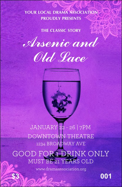 Arsenic & Old Lace Drink Ticket
