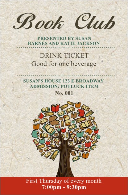 Books Drink Ticket Product Front