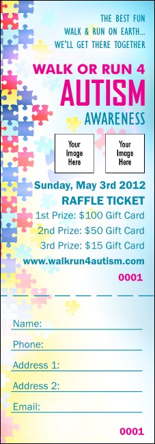 Autism Awareness Raffle Ticket