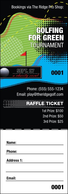 Golf Water Hazard Raffle Ticket