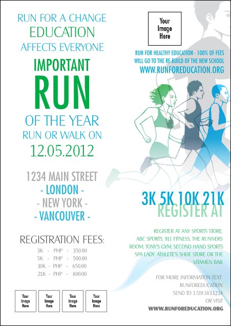 Run for a Cause Blue & Green Postcard
