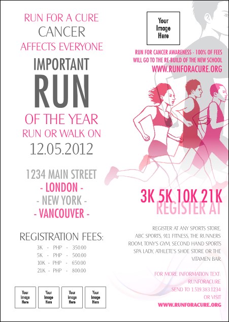 Run for a Cure Pink Postcard Product Front