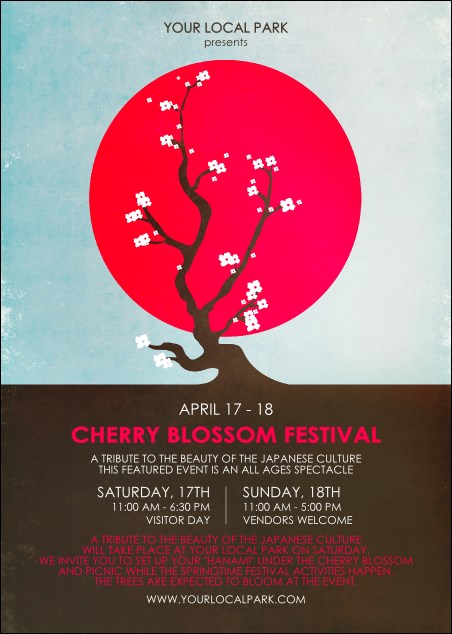 Cherry Blossom Circle Postcard