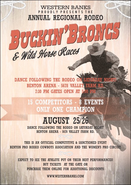 Bucking Bronco Rodeo Postcard Product Front