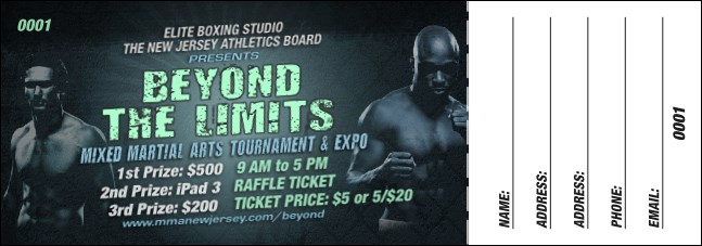 MMA Main Event Raffle Ticket (Blue) Product Front