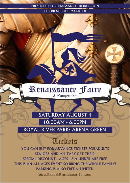 Renaissance Fair Armor Postcard Product Front