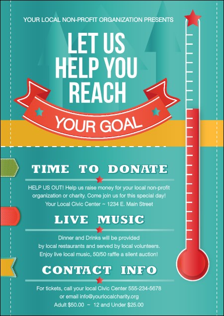 Fundraising Thermometer Postcard
