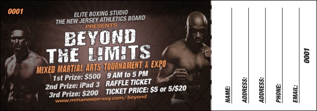 MMA Main Event Raffle Ticket (Brown) Product Front