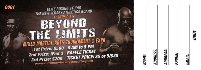 MMA Main Event Raffle Ticket (Brown)