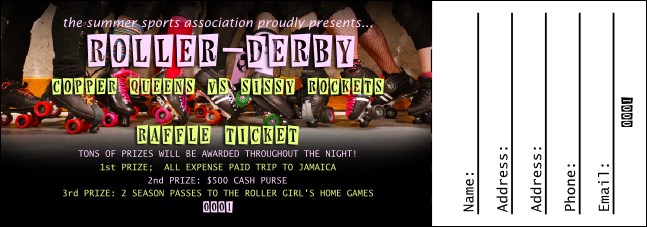 Roller Derby Legs Raffle Ticket Product Front
