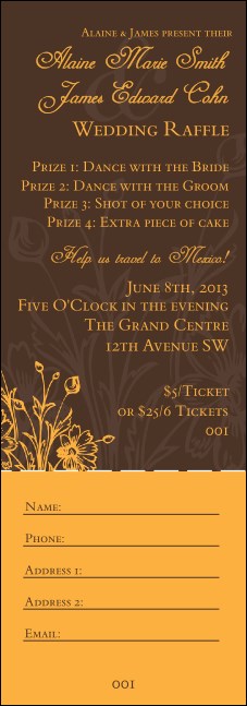 Wedding Classic Raffle Ticket