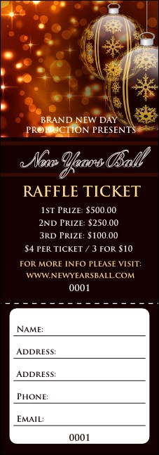 Golden Ornament Raffle Ticket Product Front