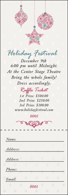 Snowflake Ornament Raffle Ticket Product Front