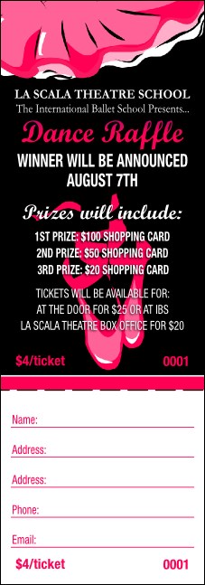 Dance Recital Raffle Ticket