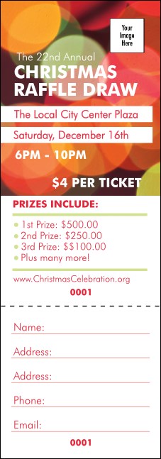 Holiday Lights Raffle Ticket Product Front