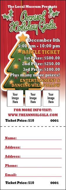 Holiday Tree Raffle Ticket Product Front