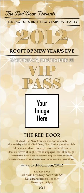 Gold Glitter VIP Pass