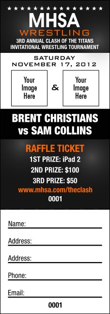 Wrestling Raffle Ticket (Black)