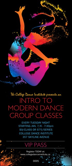 Modern Dance Black VIP Pass Product Front
