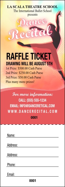 Dance Silhouette Raffle Ticket