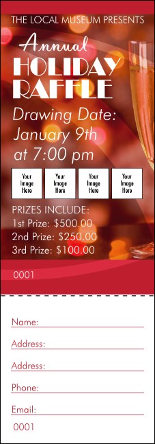 Champagne Lights Raffle Ticket Product Front
