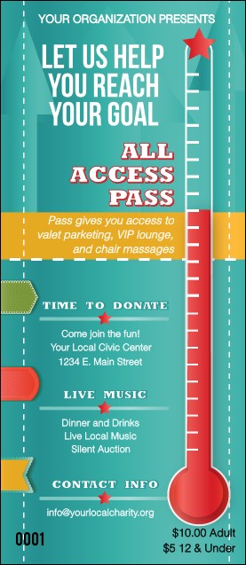 Fundraising Thermometer VIP Pass