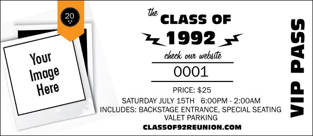 Class Reunion Mascot Orange VIP Pass