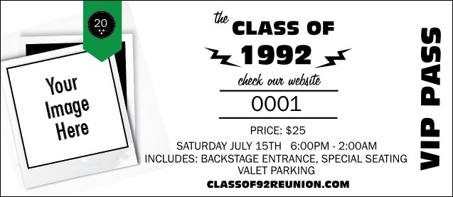 Class Reunion Mascot Green VIP Pass