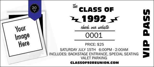 Class Reunion Mascot Blue VIP Pass