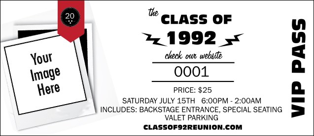 Class Reunion Mascot Red VIP Pass