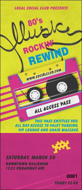 80s Music VIP Pass Product Front
