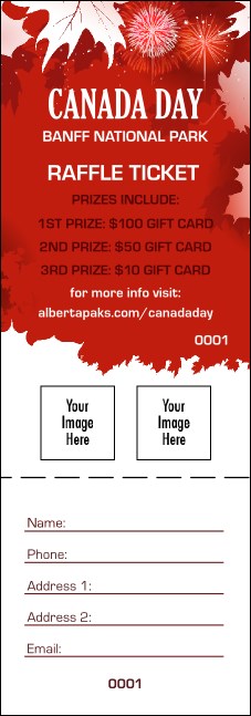 Canada Day Raffle Ticket Product Front
