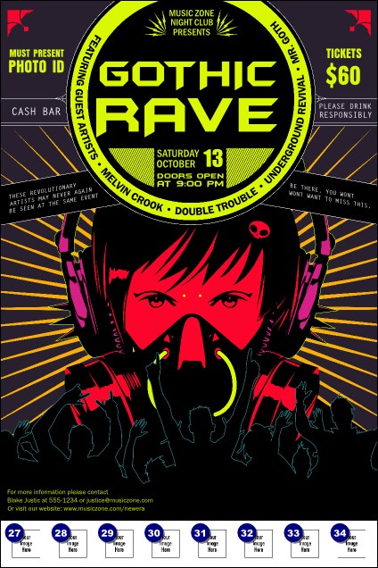 Goth Rave Logo Poster