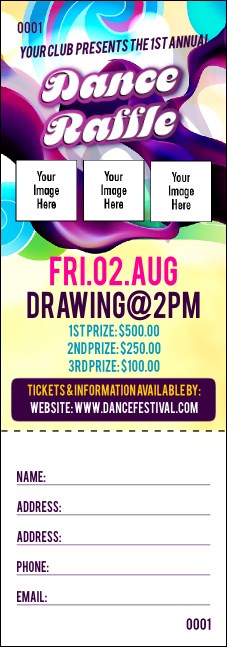Disco Dance Raffle Ticket Product Front