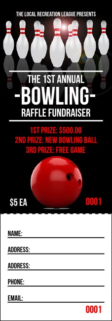 Bowling Classic Raffle Ticket Product Front