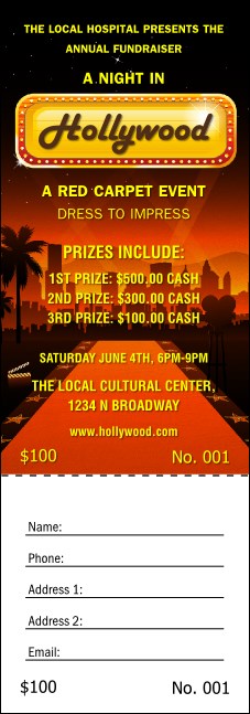 Hollywood Skyline Raffle Ticket