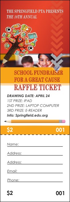 Fundraiser Education Raffle Ticket