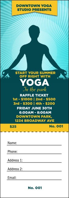 Yoga Meditation Raffle Ticket